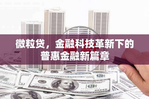 宁蒗微粒贷，金融科技革新下的普惠金融新篇章