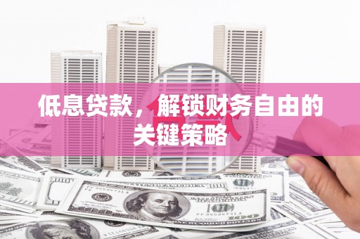 宁蒗低息贷款，解锁财务自由的关键策略