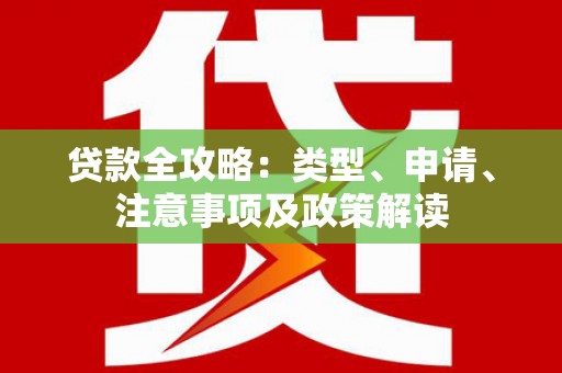 宁蒗贷款全攻略：类型、申请、注意事项及政策解读